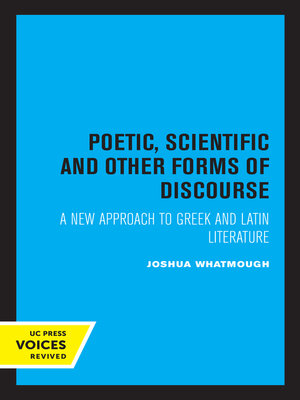 cover image of Poetic, Scientific and Other Forms of Discourse
